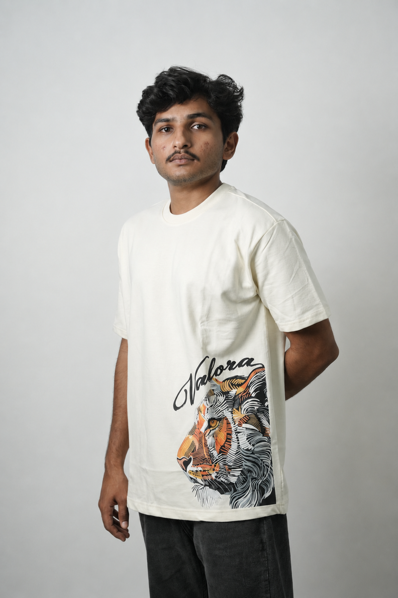 Valora Tiger Eye Oversized T-Shirt — Cream Edition