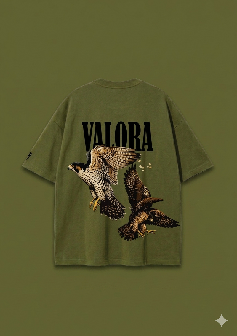 Valora Olive Eagle Oversized T-Shirt